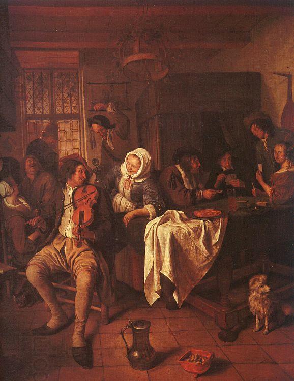 Jan Steen Inn with Violinist Card Players China oil painting art
